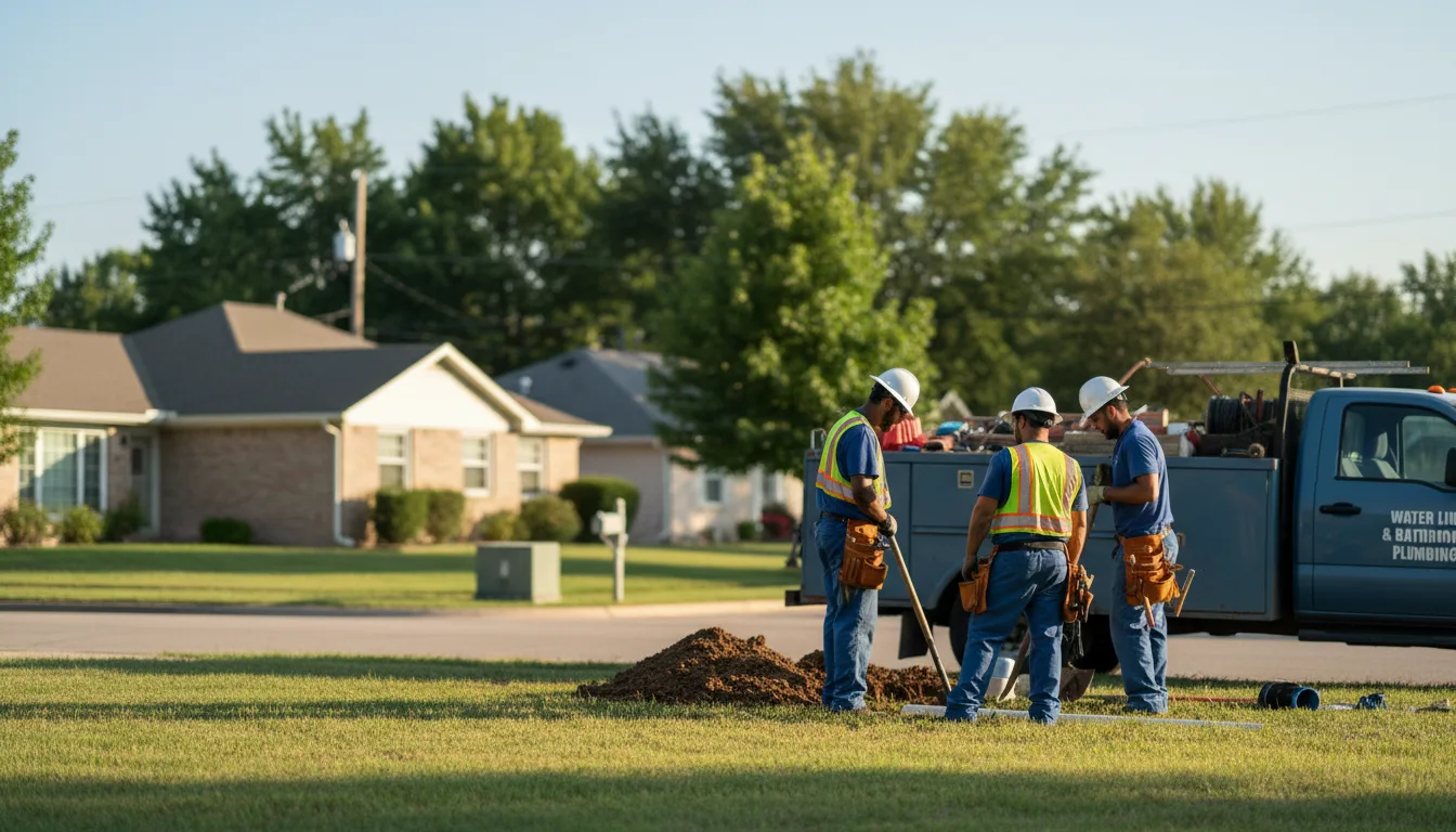 Residential water line and bathroom plumbing service in Melbourne, IA